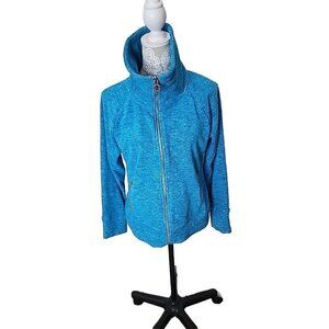 Calvin Klein Performance Jacket Blue Fleece Zip Pockets Quick Dry Women's Large